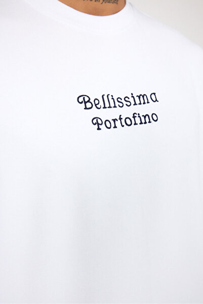 İLKCET MODA Tricou oversize unisex cu imprimeu pe spate