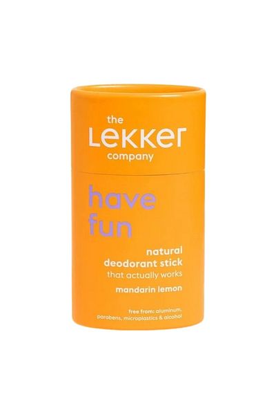 LEKKER Lekker deodorant stick, vegan, aluminum-free, Mandarin and Lemon 40g (zero plastic)