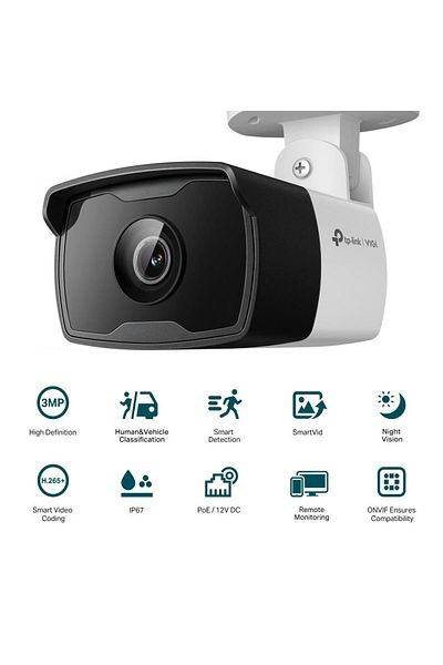 TP-LINK IP Bullet Camera VIGI C330I(2.8mm), 3MP, 2.8mm Lens, IR 30ml, video resolution 2304 ×