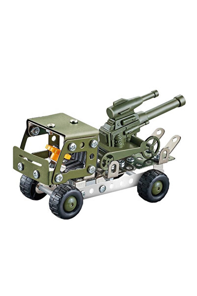 LUDIRO Set de Constructie, Camion Militar cu Lansator de Rachete, 129 Piese Metalice, Instructiuni Incluse