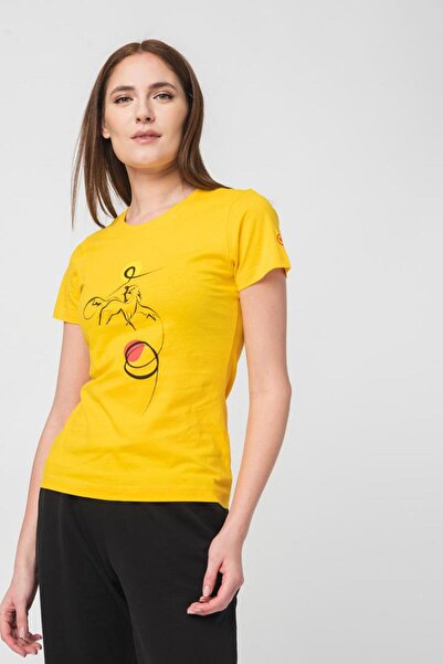 Pegas Tricou casual galben de damă, mărimea L