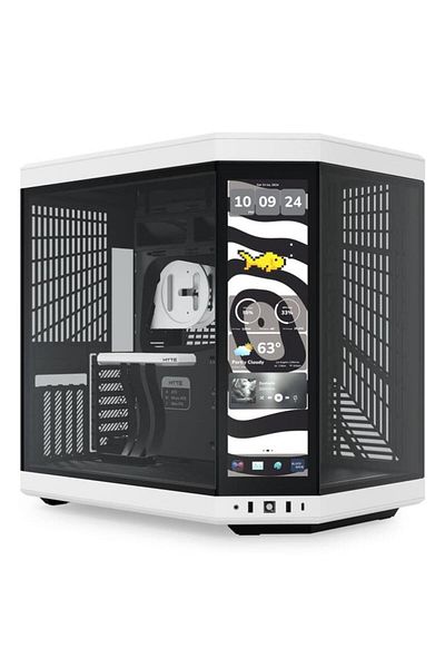 HYTE Y70 Mid Tower Case WHITE/BLACK, Tempered Glass, Expansion Slots 11, Drive Bays: 2x3.5