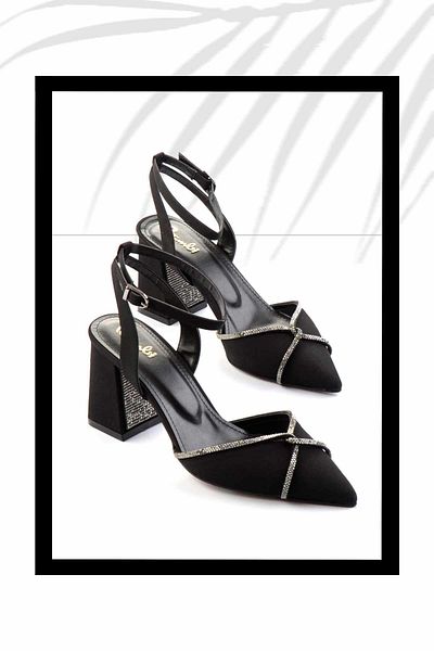 Bambi Matte Black Platinum Women's Classic Heeled Shoes K01231364738