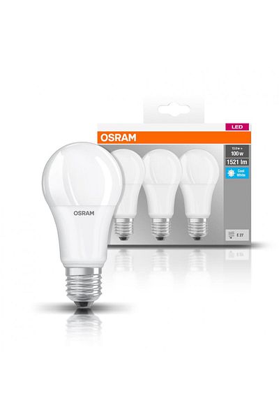 Osram 3 LED Bulbs Base Classic A, E27, 13W (100W), 1521 lm, neutral light (4000K)