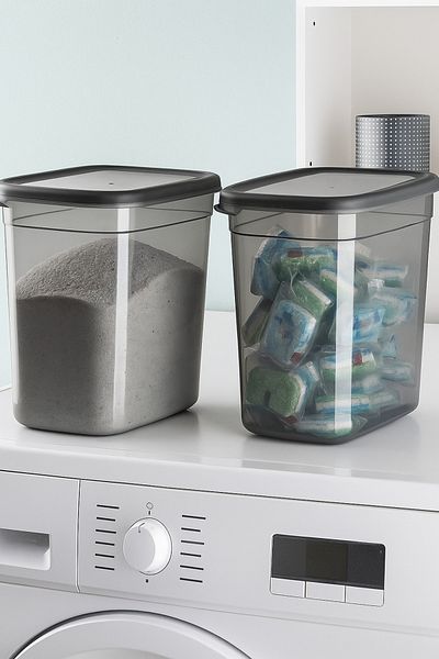 Poomy 2000 ml Detergent Container Tablet + Detergent Storage Container Set of 2 Anthracite