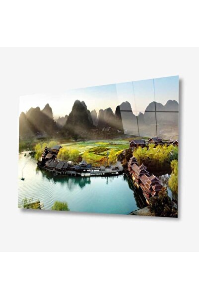 idealizbiz Pictură din sticlă peisaj natural 4 mm sticlă temperată durabilă