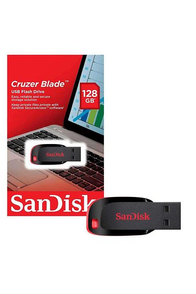 SanDisk Memorie USB Flash Drive Cruzer Blade, 128GB, USB 2.0