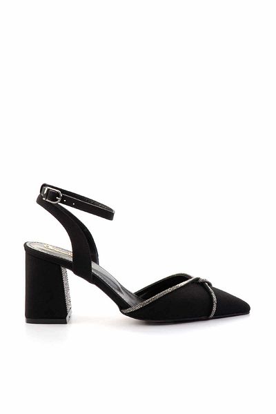 Bambi Matte Black Platinum Women's Classic Heeled Shoes K01231364738