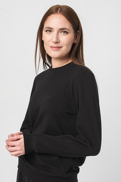 Pegas WOMEN'S CASUAL COTTON BLOUSE BLACK-XS