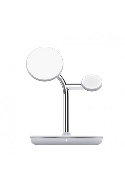 TELLUR Incarcator wireless birou Tellur, 3-in-1, MFI, certificat MagSafe 15W, Watch 2.5W, TWS 5W, alb