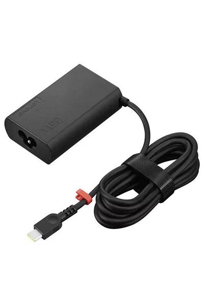 LENOVO 65W Slim GaN AC Adapter (USB Type-C)-EU1/Arabia/Indonesia/ROK; Color: Black; Weight: