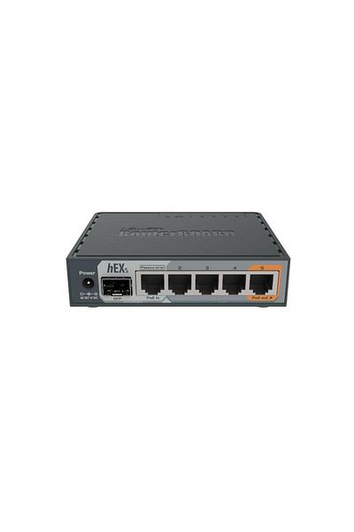 MIKROTIK 5-Port Gigabt Ethernet Router, RB760iGS, 5* 10/100/1000Ethernetports, CPU nominal freq