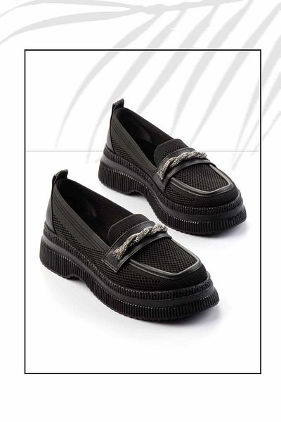 Bambi Μαύρα πλεκτά Γυναικεία Loafer Παπούτσια Κ 01474200882