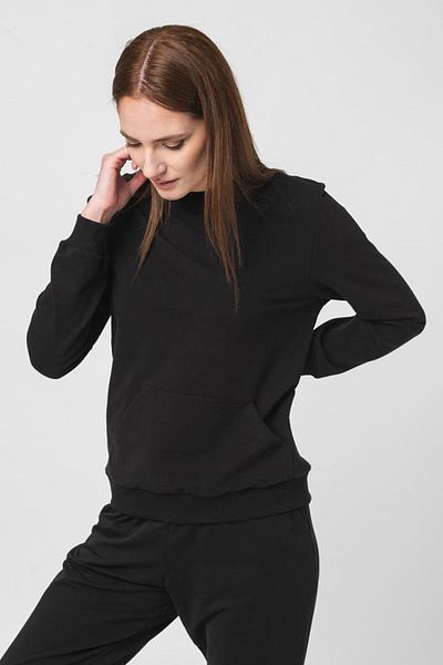 Pegas WOMEN'S CASUAL COTTON BLOUSE BLACK-XS