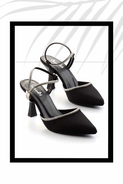 Bambi Matte Black Satin Women's Evening Dress Shoes01419062938