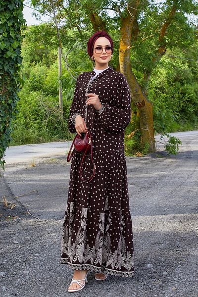EBRUTESETTÜR Mini Floral Patterned Loose Viscose Dress