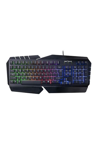 SERIOUX Gamig Andor keyboard, 104 keys, 19 Anti-ghosting keys, ergonomic design, backlight