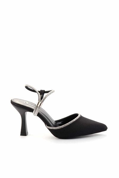 Bambi Matte Black Satin Women's Evening Dress Shoes01419062938