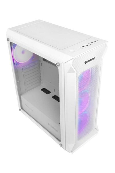 Genesis IRID 505 V2 Mid Tower ARGB Case WHITE, Tempered Glass, 8 Expansion Slots, Drive Bay