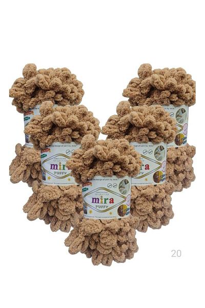 Mira 5 Rolls of Puffy Wool Yarn for Blankets and Bedspreads