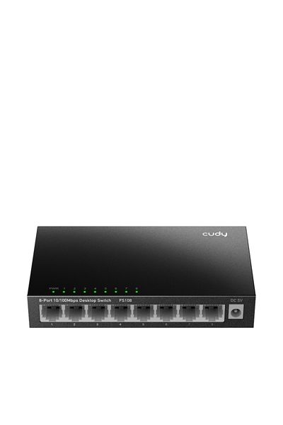 cudy 8-Port 10/100 Mbps Desktop Switch, 8 10/100M RJ45 Ports, Loop Detection, Metal Case, Power