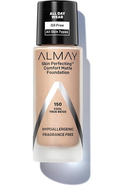 ALMAY Skin Perfecting Comfort Matte Foundation, Hypoallergenic, Cruelty Free - Cool True Beige, 1 Fl OZ
