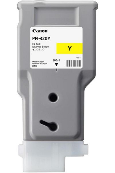 Canon PFI-320Y ink cartridge, yellow, 300ml capacity, for TM 200/205/300/305.