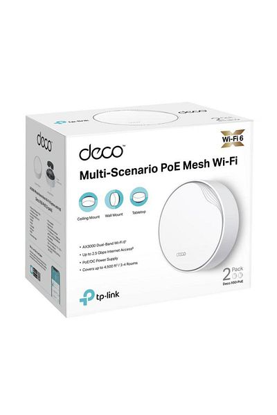 TP-LINK AX3000 whole home mesh Wi-Fi 6 System, Deco X50-POE(2-pack); Dual- Band, Standarde Wire