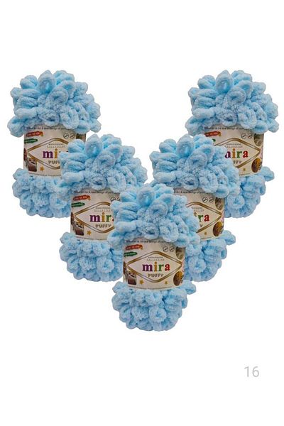 Mira 5 Rolls of puffy Wool Yarn for Blankets and Bedspreads Made in China