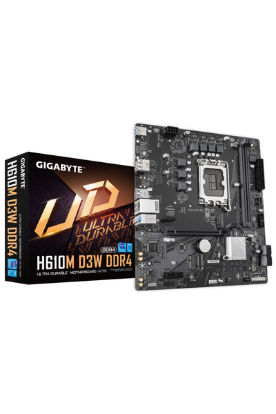 Gigabyte Placă de bază H610M D3W DDR4 LGA1700 mATX, Dual M.2, HDMI/DP
