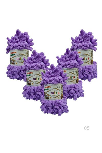 Mira 5 Rolls of Puffy Wool Yarn for Blankets and Bedspreads