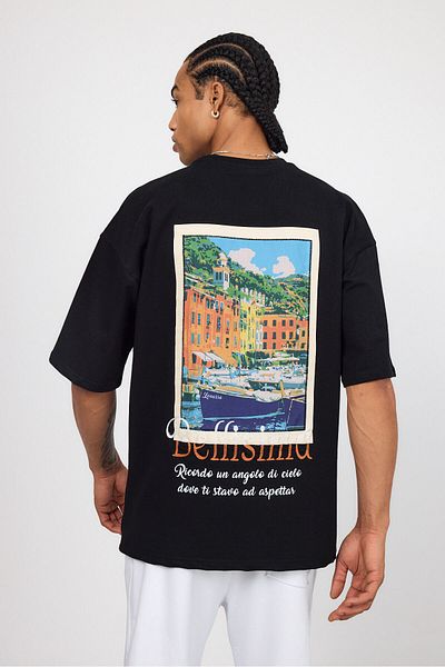 İLKCET MODA Μπλουζάκι Unisex με στάμπα πλάτης