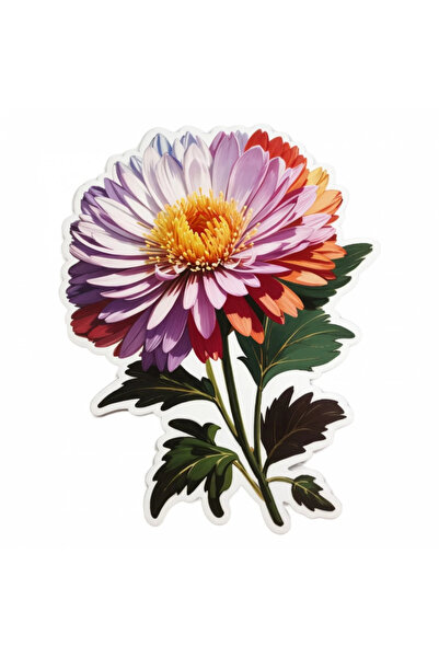 INOVATIX Set de 8 autocolante cu flori Aster, INOVATIX®. 6 cm