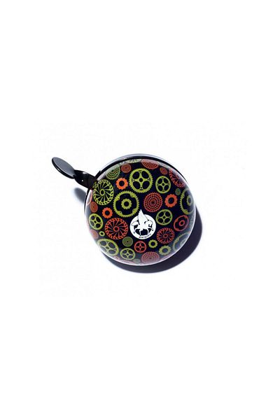 Pegas Ding-Dong Doorbell 80mm, model 1, Steel, Black with Yellow+Orange