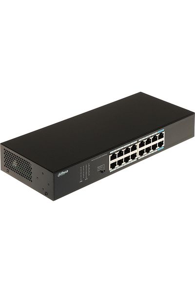 DAHUA Switch 16 porturi Unmanaged, S3016-16GT, Interfata: 14 x 10/100 Mbps, 2x uplink, Capacita