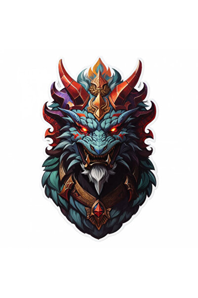 INOVATIX Set de 8 piese, autocolant Demon Malphas cu colți, INOVATIX®. 6 cm