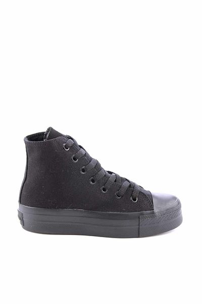 Bambi Schwarze Leinen Freizeitschuhe für Damen K01688010518