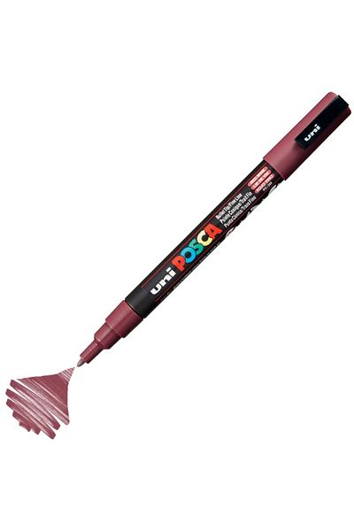 Uni Posca Marker Acrylic Painting Pen Pc-3M 0.9-1.3mm Wine Red