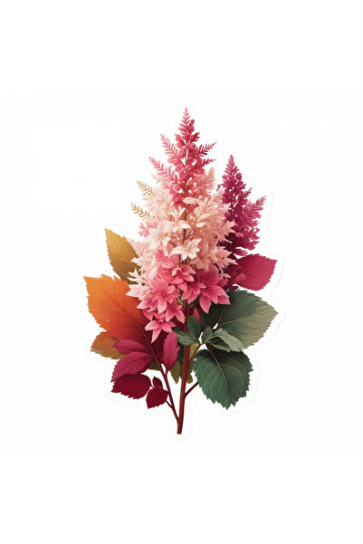 INOVATIX Set de 8 piese, Autocolant Creangă cu flori de Astilbe, INOVATIX®. 6 cm