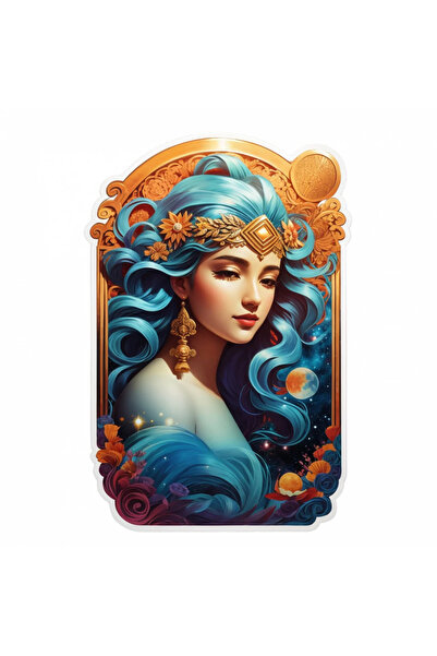 INOVATIX Σετ 8 τεμαχίων, Αυτοκόλλητο Κορίτσι με τιάρα, σύμβολο του ζωδίου Υδρ...