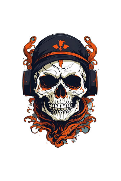 INOVATIX Set de 8 piese, autocolant craniu cu șapcă, INOVATIX®. 6 cm