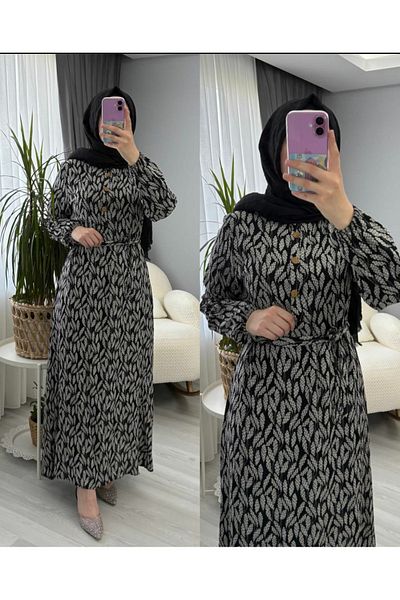 MODA Başak Patterned Hijab Dress