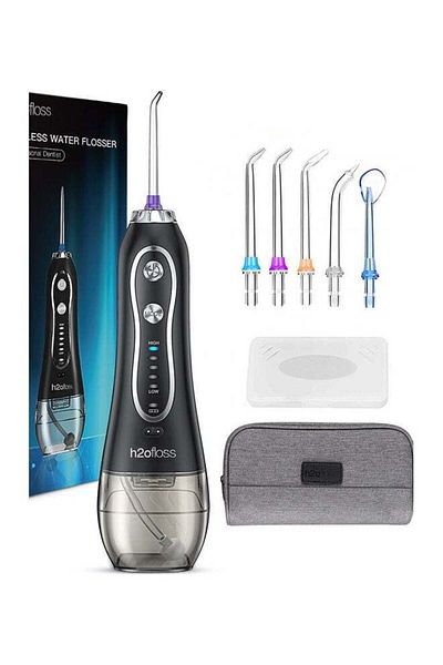 h2ofloss Water Flosser For Teeth Cordless Portable Oral Irrigator Flosser 5 Cleaning Modes And 6 Jet Tips, IP