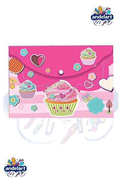 andelart A4 Baskılı Çıtçıtlı Dosya Kız Desen