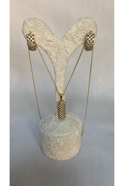 ZRN AKSESUAR Necklace and Earring Set Stylish Set for Wedding and Daily Use Gold Color Xuping Quality