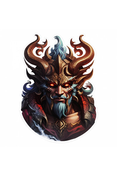 INOVATIX Set de 8 piese, autocolant Demon Baal Berith cu coarne, INOVATIX®. 6 cm