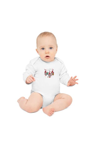 OEM Body bebelusi, Primul Craciun, model festiv Grom de Craciun, alb, maneca ...