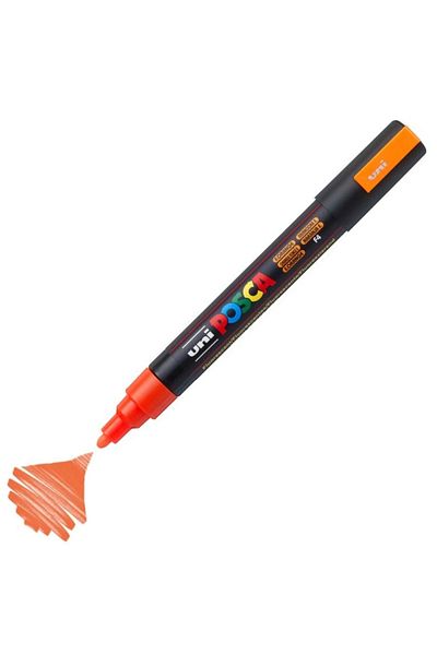 Uni Posca Marker Acrylic Painting Pen Pc-5M Medium 1.8-2.5mm Fluorescent Orange