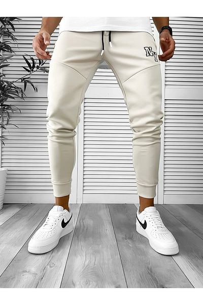 dehaine Men's sweatpants, slim fit, NY, 12347, beige