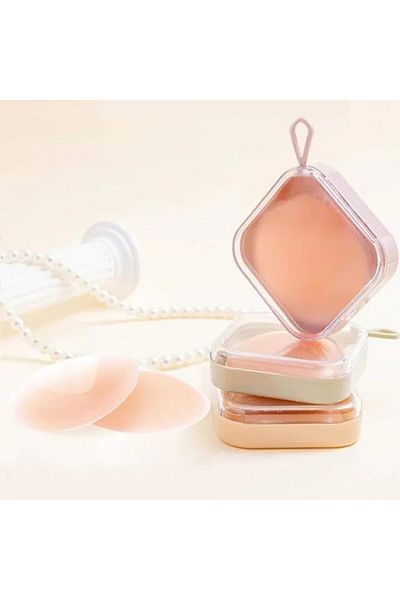 Glamroot 3 Pair Silicone Adhesive Breast Covers for Women Reusable Thin Invisible with Travel Case